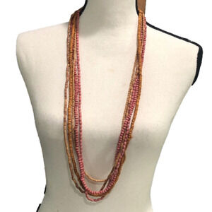 WOOD Beaded Necklace and Bracelet 5-Piece Jewelry Bundle